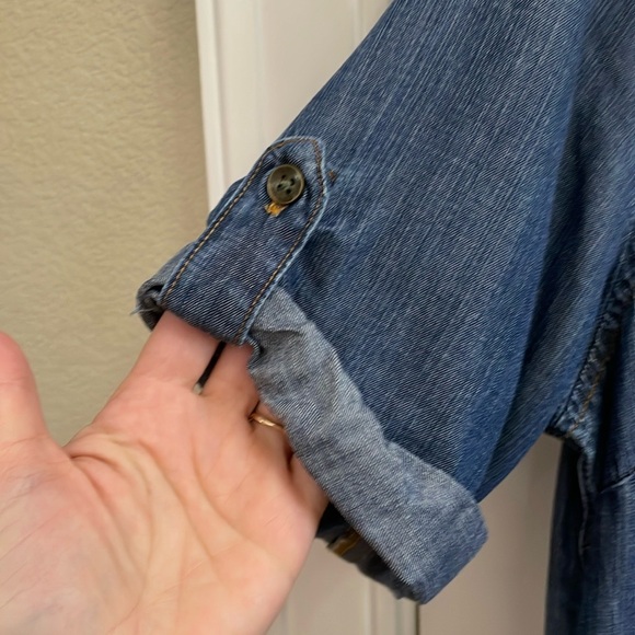 PHILOSOPHY denim lace up front dress.  L - Picture 4 of 7